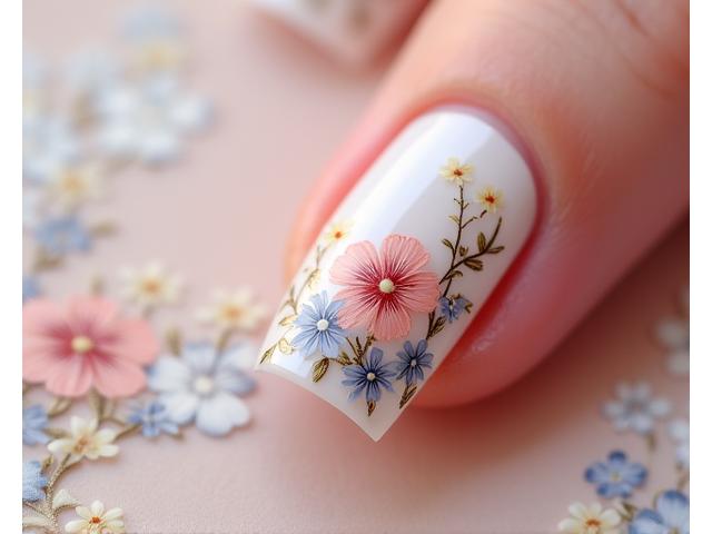 Nail Art Floral Délicat